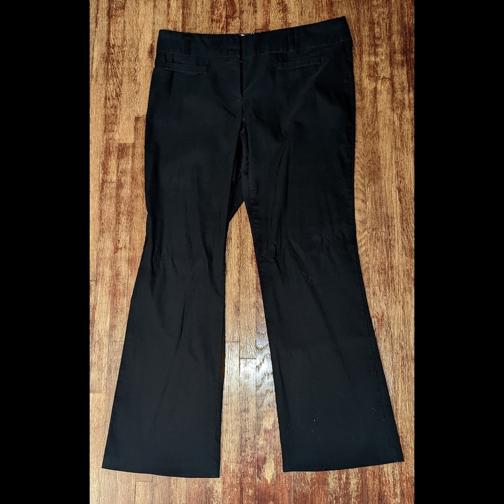 DEB black boot cut cheetah flare work slacks size 15 -flaws y2k